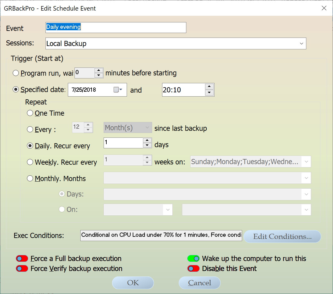 Add / Edit Scheduler Event dialog image